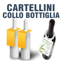 Cartellini per bottiglia personalizzati
da appendere sul collo delle bottiglie di olio o vino
Fustellati e cordonati diametro del collo max 4,5 cm
indicati per aziende agricole, viticoltori, eventi, matrimoni