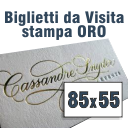 Stampa Biglietto Cartoncino Crema Oro Lucido a Caldo