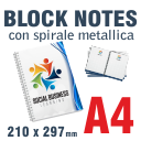 Stampa Block Notes con spirale A4